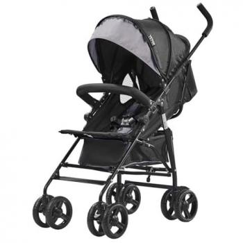 VEVOR Poussette compacte légère, pliable, dossier réglable, gris clair noir