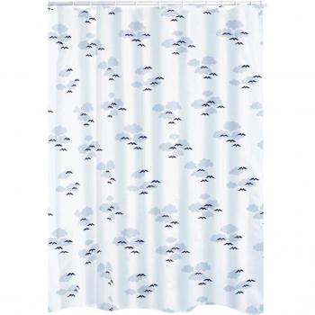 Rideau de douche textile avec anneaux en polyester Ridder Helgoland