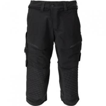 Mascot 22249 Men's 3/4 Pants with Knee Pad Pockets, Black, Size 48