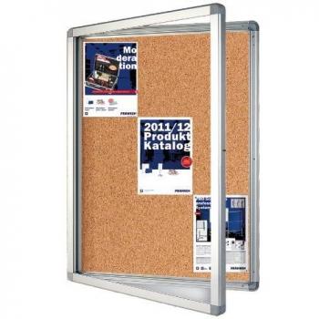 Franken Schaukasten Eco 98x101,1x4,5cm silber mit Pintafel für Außenbe