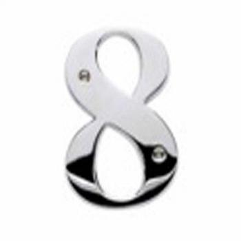 Chrome-Plated 10 cm High House Number in Brass