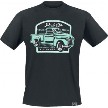 King Kerosin Rockabilly Herren‑T-Shirt – Pick‑Up – Schwarz – XL