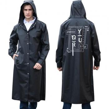 Letter Printing Drawstring Raincoat