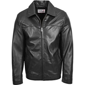 Men's House of Leather James Black Leather Coat – 2XL Edition