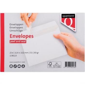 Enveloppe C6 114x162mm blanche auto-collante 25 sachets