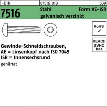 Nobrand M5x25 Galvanisch verzinkte Gewindeschneid-Schraube DIN 7516 AE‑T – 500 Stück