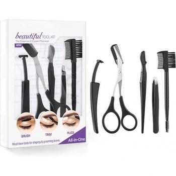Kit d'épilation des sourcils, acier inoxydable, 5 pièces