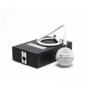 Micrófono Polycom 2200-23809-002 con Cable Negro, Color Blanco