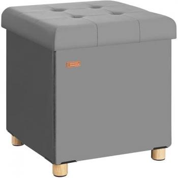 Cube Pouf Rangement Velours Noir 40x40x40