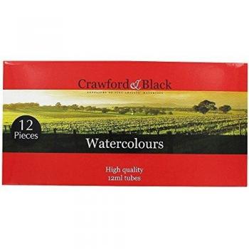 New/Sealed Crawford & Black Watercolours 12 x 12ml Tubes