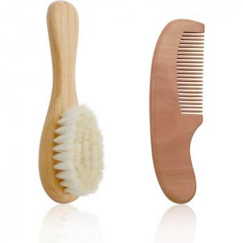 Set de massage et coiffage en bois pour nourrissons