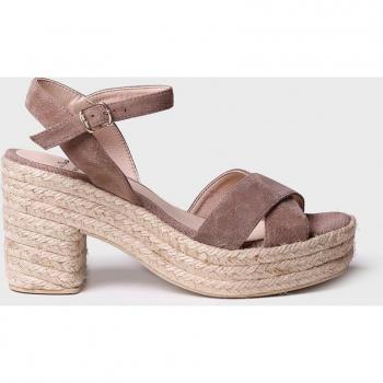 Sandalias de tacón de mujer de ante en tonos lisos