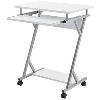 Bureau d'ordinateur Gent avec plateau extensible pour clavier 60 x 40 x 75 cm Blanc
