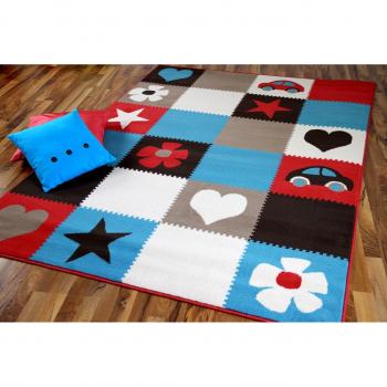Karaoke-Pattern Kinderteppich TrendLine Corall Blau – 5 Ausführungen