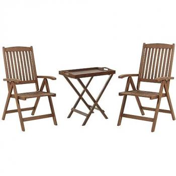 Table et Chaises Bistrot Amantea en Acacia