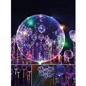 Bunter LED Ballon Magic 50 cm mit 30 LEDs