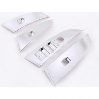 4 Pcs Silver ABS Window Lift Switch Cover for BMW 5 Series E60 E61 2004-2006