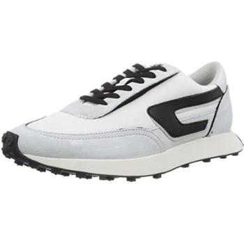 Diesel Retro White‑Black Kicks – Men's 10 UK