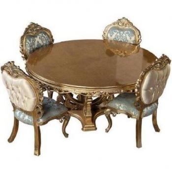 Luxuriöser Gold Barock Esstisch 173cm