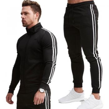 Herbst-Winter Sportbekleidung für Herren, 2-teiliges Sweatsuit mit Reißverschluss