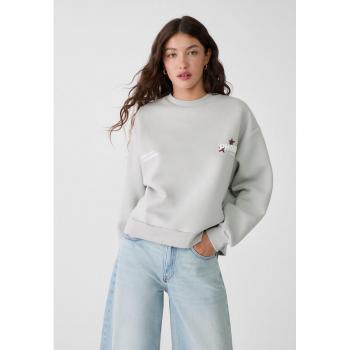 Pearl Grey Stradivarius Stars Hoodie XS