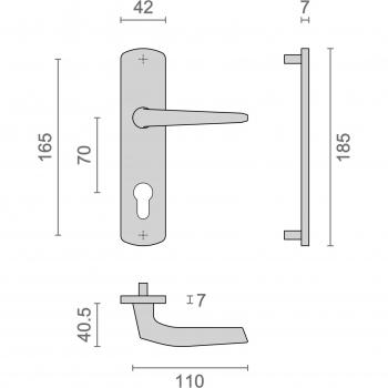 Krom Home Petit Plaques Ensemble 70 mm Clé I Chromé – B‑KROM‑08