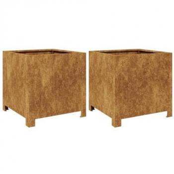 VidaXL Corten Steel Garden Planters 2 pcs 40x40x40 cm