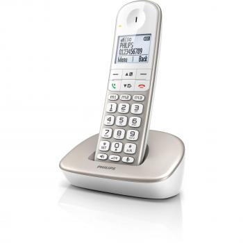 Philips XL4901S/38 schnurloses Telefon – silberfarben, große Knöpfe, geräuscharm