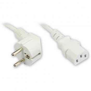 Netzkabel Schuko-Stecker an Kaltgeräte-Buchse, 1,8m, weiß