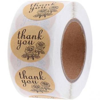 Autocollants Merci en papier rond pour emballage