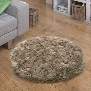 Paco Home Coussin Tapis Rondeur, Beige 90 cm