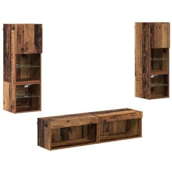 Vida XL Classic Timber TV Wall Rack – 6 Units