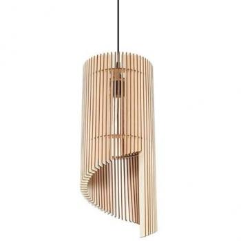 Silumen suspension en bois design géométrique pour ampoule E27 – marron