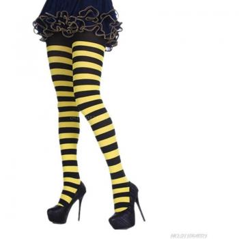 Collants opaques rayés arc-en-ciel pour femmes et filles, pantyhose pleine longueur, idéal pour Noël et Halloween