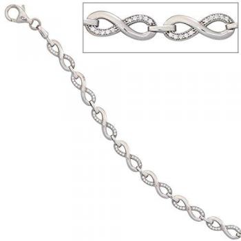 Jobo Damen Armband Unendlichkeit 925 Sterling Silber mit Zirkonia 19 cm