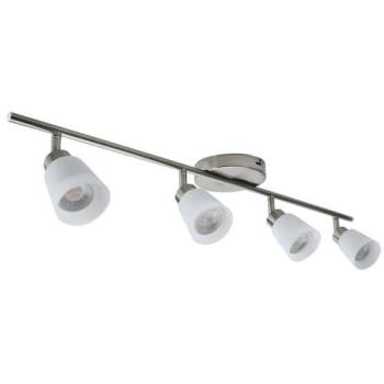 Silver Tecoma 4‑Spot Adjustable Lighting – Satin Nickel Finish, Frosted Lens