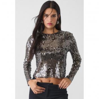 Stradivarius Shimmer Long Sleeve Shirt