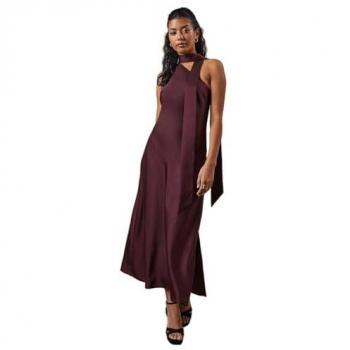 Oasis Petite Occasion Tie Bias Maxi Dress
