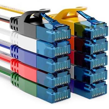 10x 1m CAT6 Flachnetzwerkkabel U-UTP RJ45