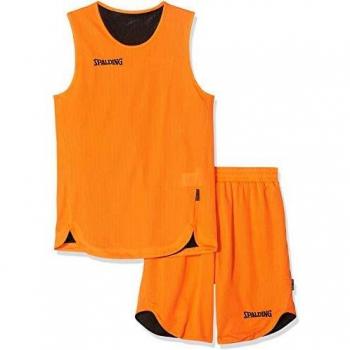 Spalding Kinder Doubleface Sports Trikot Set, 300401006, Mehrfarbig (Orange/Schwarz), Größe XS-L, Größe 128 cm