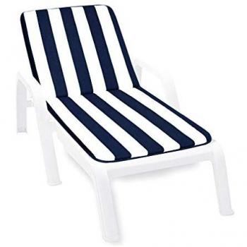 Coussin pliant pour transat Emmevi Mv – Housse douce bleu avec rayures