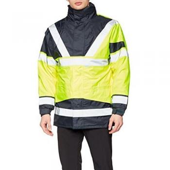 Sioen Men's Skollfield Parka Long Sleeve Jacket, High Viz Yellow/Navy, XX-Large