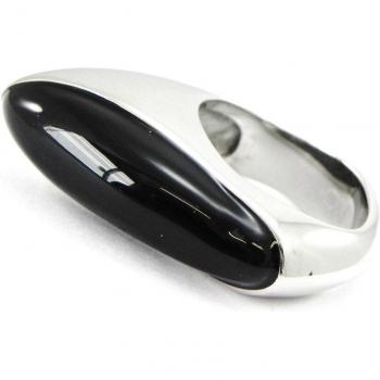 Anillo de acero 'Coreografía' oscuro plateado 50