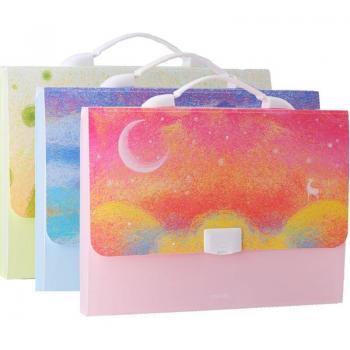 3Pcs Deli A4 13 Pocket Document File Organizer