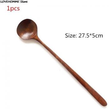 Long Handle Wooden Stirring Spoon – Tea & Coffee Utensil (Pack of 6)