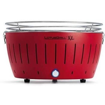 LotusGrill XL LG G435 U RD Barbecue con batterie e cavo di alimentazione USB, 43,5 x 25,7 cm, Rosso