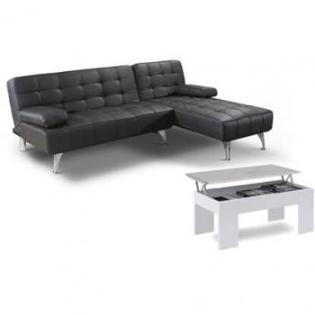 Sofá Cama Chaise Longue XS + Mesa de Centro Elevable