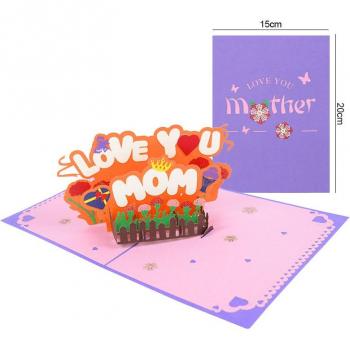 Invitación 3D “Mi Madre Brilla” con sobre floral