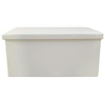 Ottomano Pieghevole in Similpelle 76x38x38 cm – Tono Grigio