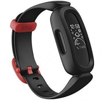 Fitbit Ace 3 PMOLED Wristband Activity Tracker Black and Red
